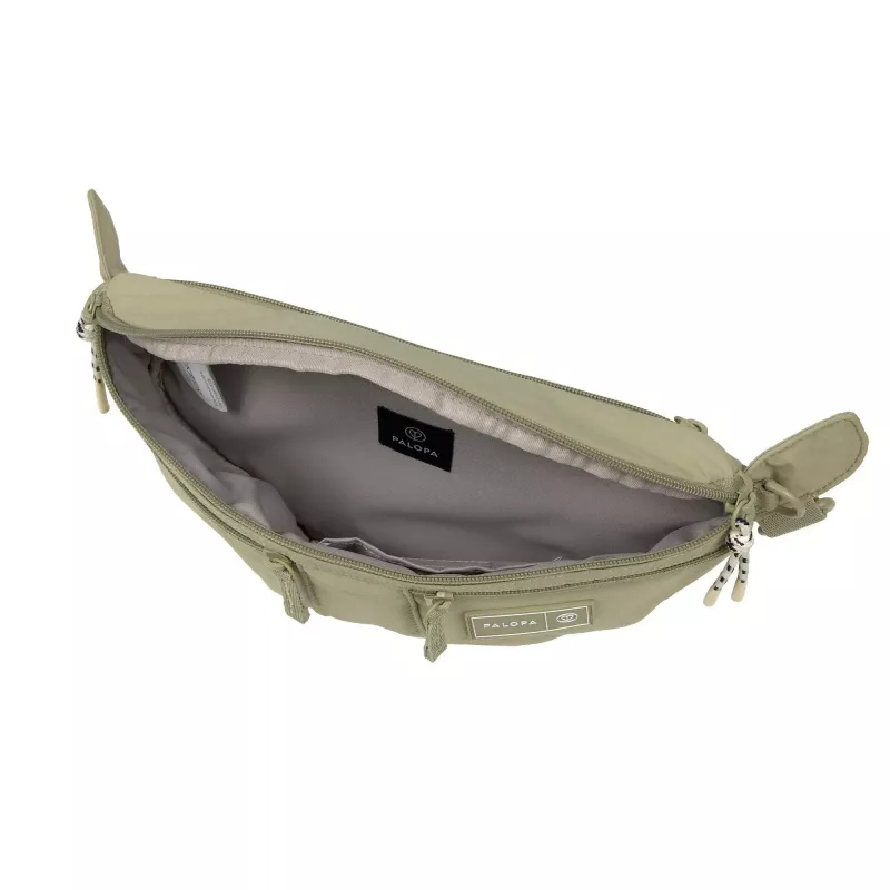 PALOPA Emma Bolsa de Premios para Perros Riñonera Nylon Arrugado Verde Oliva Pálido