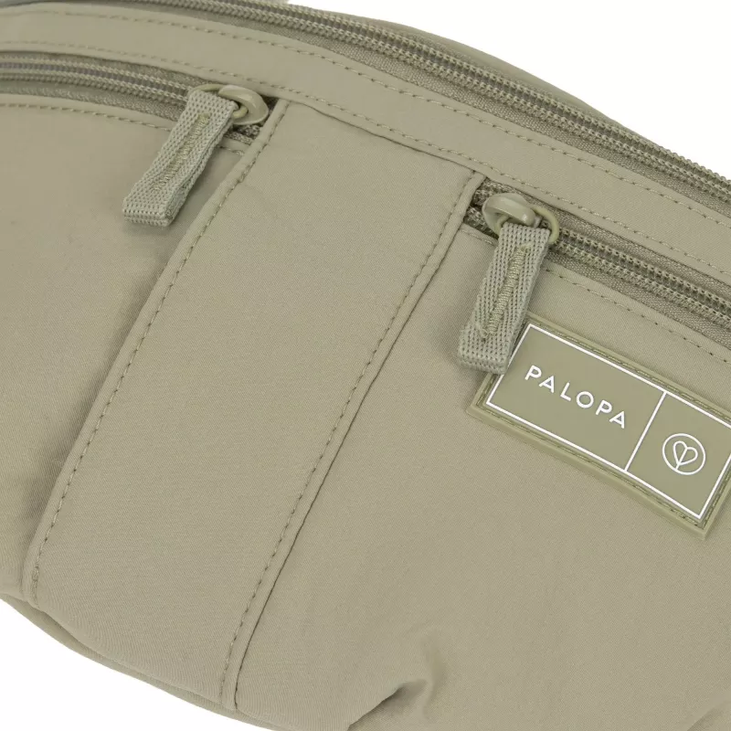 PALOPA Emma Bolsa de Premios para Perros Riñonera Nylon Arrugado Verde Oliva Pálido