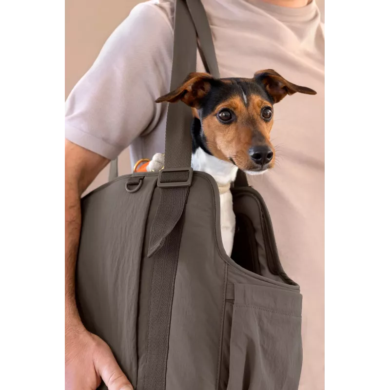 PALOPA Weda Bolsa Transportín Arrugada Chocolate para Perros hasta 10 kg