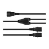 Cable de distribución de alimentación en Y Kabelmeister C14 a 2x C13, 0,2 m, Negro