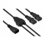 Cable de distribución de alimentación en Y Kabelmeister C14 a 2x C13, 0,2 m, Negro