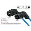 Cable de carga para VE kabelmeister® Modo 3, conector Type 2 a conector hembra, trifásico, 16 A, 11 kW, Azul, 5 m