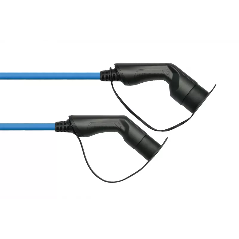 Cable de carga para VE kabelmeister® Modo 3, conector Type 2 a conector hembra, trifásico, 16 A, 11 kW, Azul, 5 m