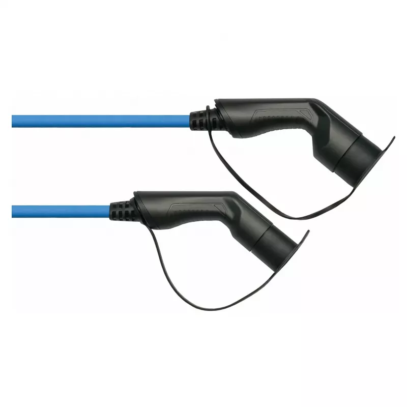 KABELMEISTER Cable de carga para VE Modo 3, conector Type 2 macho a hembra, trifásico, 16A, 11kW, azul, 7,5m