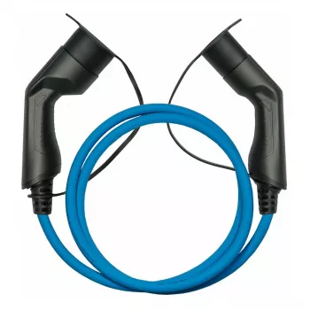 KABELMEISTER Cable de carga para VE Modo 3, conector Type 2 macho a hembra, trifásico, 16A, 11kW, azul, 7,5m