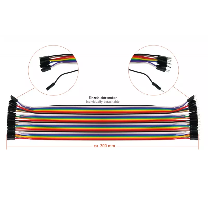 Cable jumper kabelmeister 40 pines, cables separables para Arduino, Raspberry Pi, etc., macho a hembra