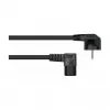 Cable de alimentación Kabelmeister con conector macho Schuko tipo E+F acodado 90° a IEC C15 en ángulo recto, 2 m, Negro