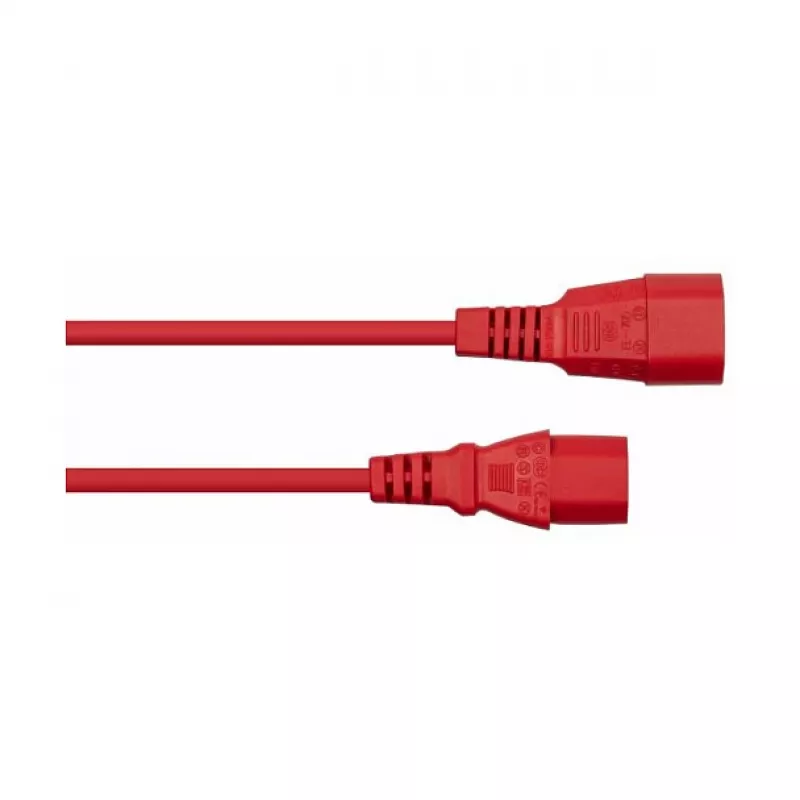 Kabelmeister Cable de extensión para dispositivo frío C14 a C13, rojo, 0,5m, 3x0.75mm²