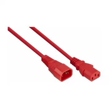 Kabelmeister Cable de extensión para dispositivo frío C14 a C13, rojo, 0,5m, 3x0.75mm²