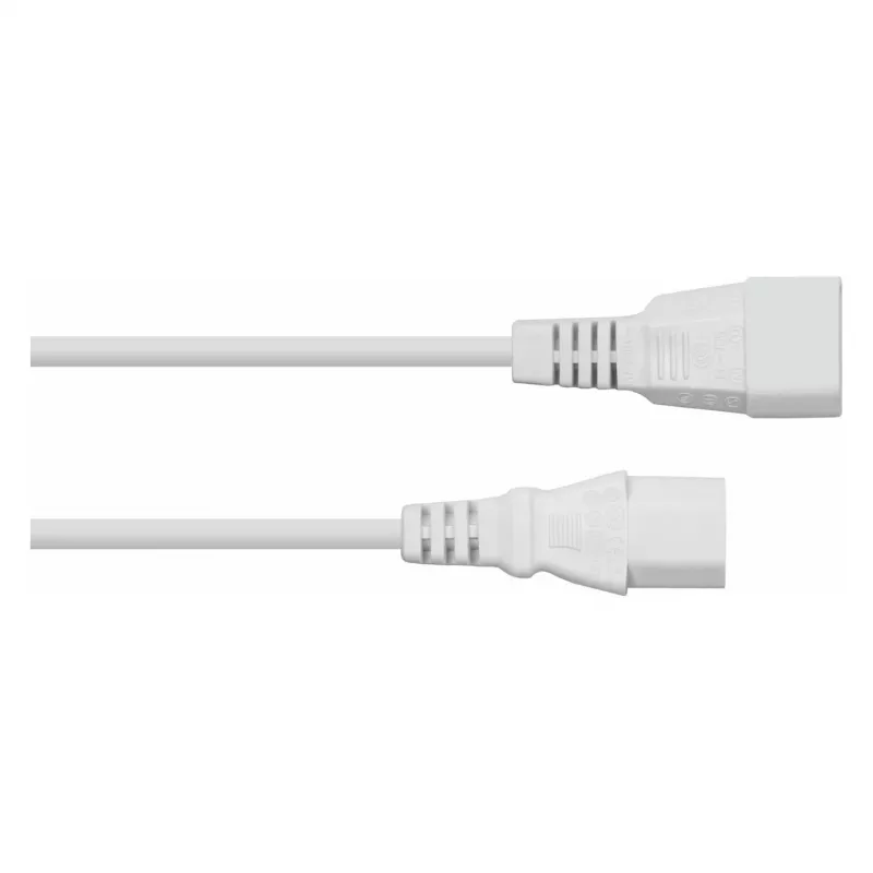Cable IEC C14 a C13 de extensión 1m blanco