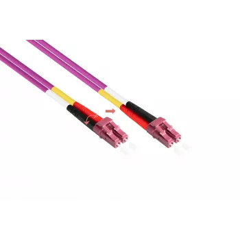 Cable de red de fibra óptica dúplex OM4 multimodo 50/125 LC/LC LSZH polaridad intercambiable