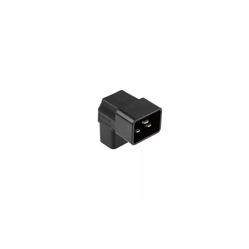 Adaptador de red C20 macho a C19 hembra acodado arriba/abajo - 16A 250V 4000W negro