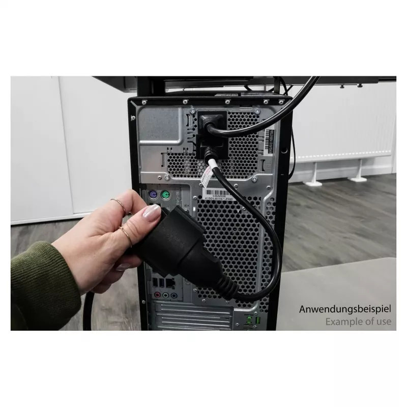 Cable de alimentación C14 a toma Schuko negro 0,5m