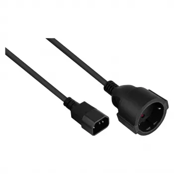 Cable de alimentación C14 a toma Schuko negro 0,5m