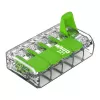 Conector compacto WAGO 221-425 5 conductores con palancas, transparente/naranja