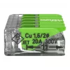 Conector compacto WAGO 221-425 5 conductores con palancas, transparente/naranja