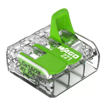 Conector compacto WAGO 221-423 3 conductores, 4 mm², transparente