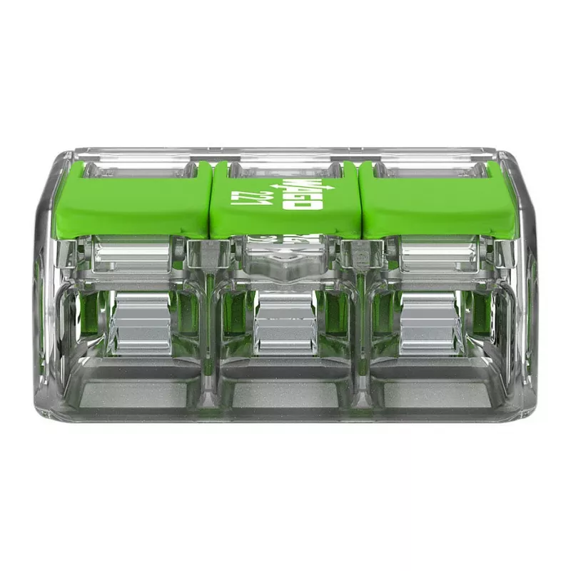 Conector compacto WAGO 221-423 3 conductores, 4 mm², transparente