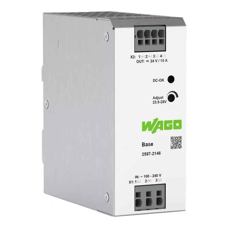 Fuente de alimentación conmutada primaria WAGO 2587-2146 Base 1 fase 24V 10A 240W carril DIN