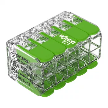 Conector WAGO 221-430 COMPACT 2 conductores, 0,2-4 mm², 15 unidades, Green Range