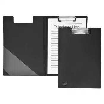 FolderSys Carpeta portafolios con pinza A4 Negra PVC