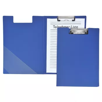 FolderSys Carpeta con pinza A4 Azul Polipropileno PP Mecanismo de pinza con portabolígrafos