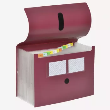 FolderSys Archivador de fuelle 12 compartimentos Rojo