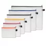FolderSys set de 6 fundas para documentos con cremallera - A6, B6, A5, B5, A4, B4 - transparente