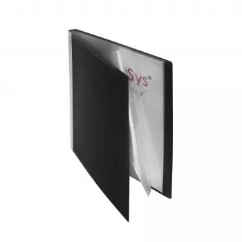 FolderSys Carpeta de presentación A4 Negra con 20 fundas