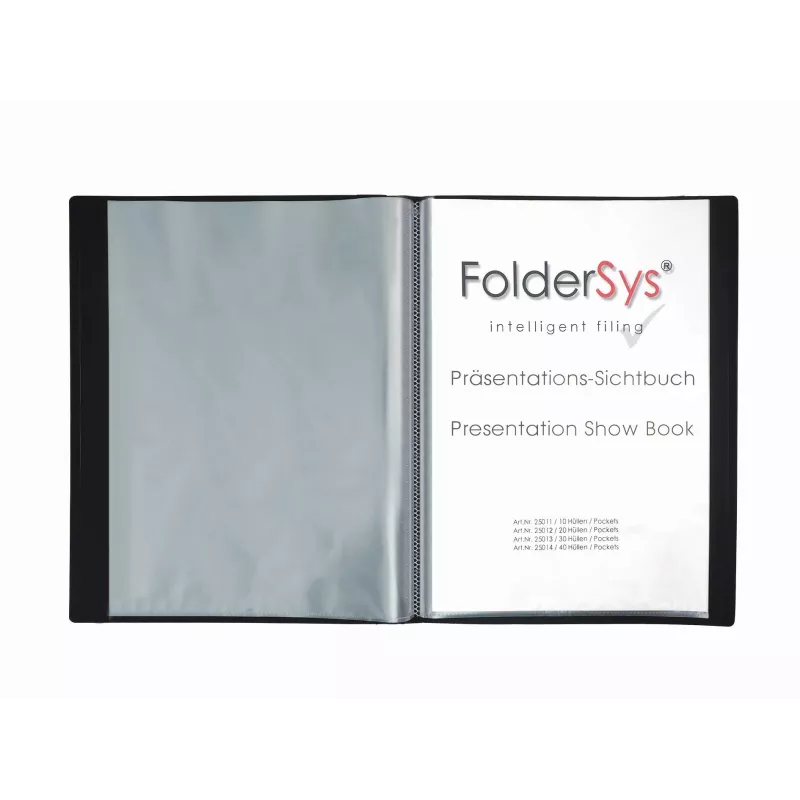 FolderSys Carpeta de presentación A4 Negra con 10 fundas