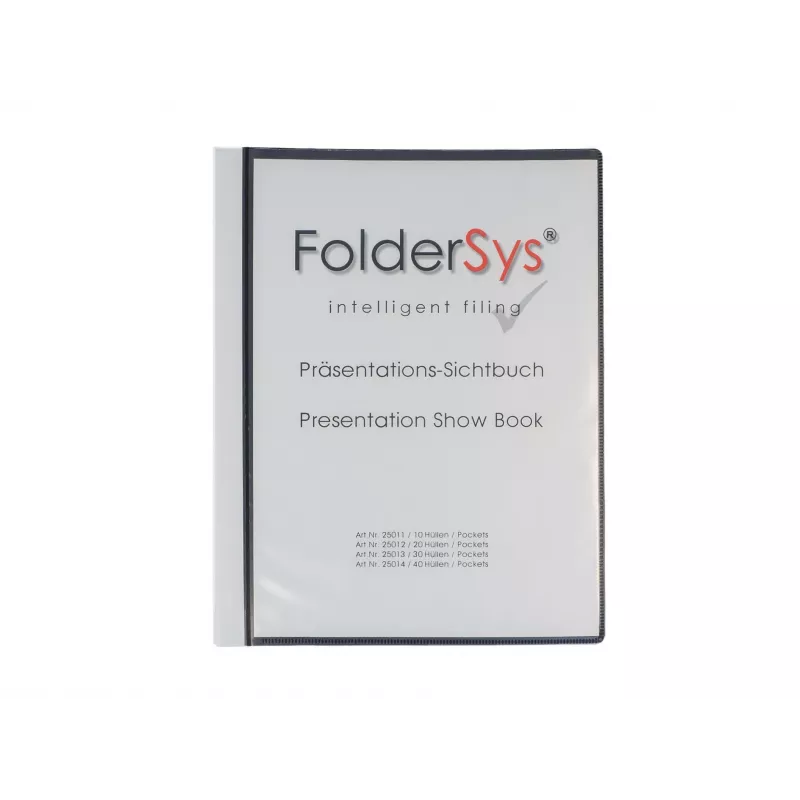 FolderSys Carpeta de presentación A4 Negra 20 bolsas