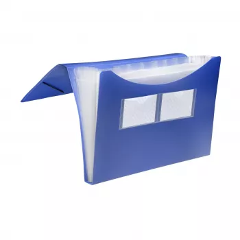 FolderSys Archivador de fuelle 7 compartimentos Azul