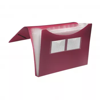 FolderSys Archivador de fuelle 7 compartimentos Rojo