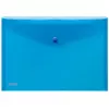 FolderSys fundas para documentos A4 de PP transparentes azules con botón de presión, pack de 10