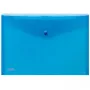 FolderSys fundas para documentos A4 de PP transparentes azules con botón de presión, pack de 10