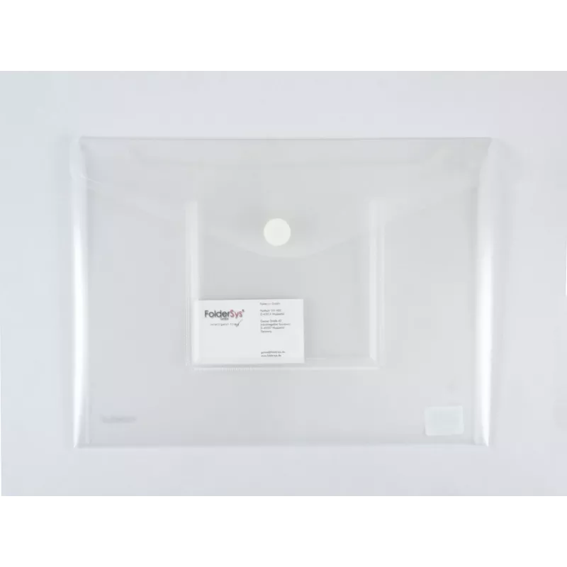 FolderSys funda transparente A4 apaisado con bolsillo para CD/jewel case, transparente, pack de 10