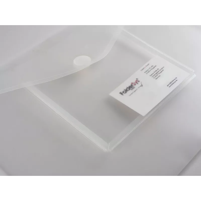 FolderSys funda transparente A4 apaisado con bolsillo para CD/jewel case, transparente, pack de 10
