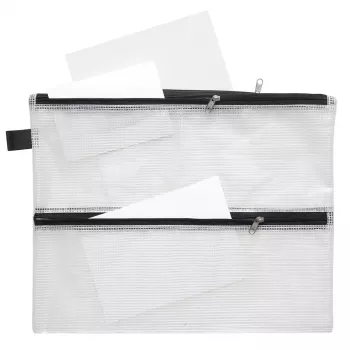 FolderSys bolsa de documentos con cremallera A4 transparente