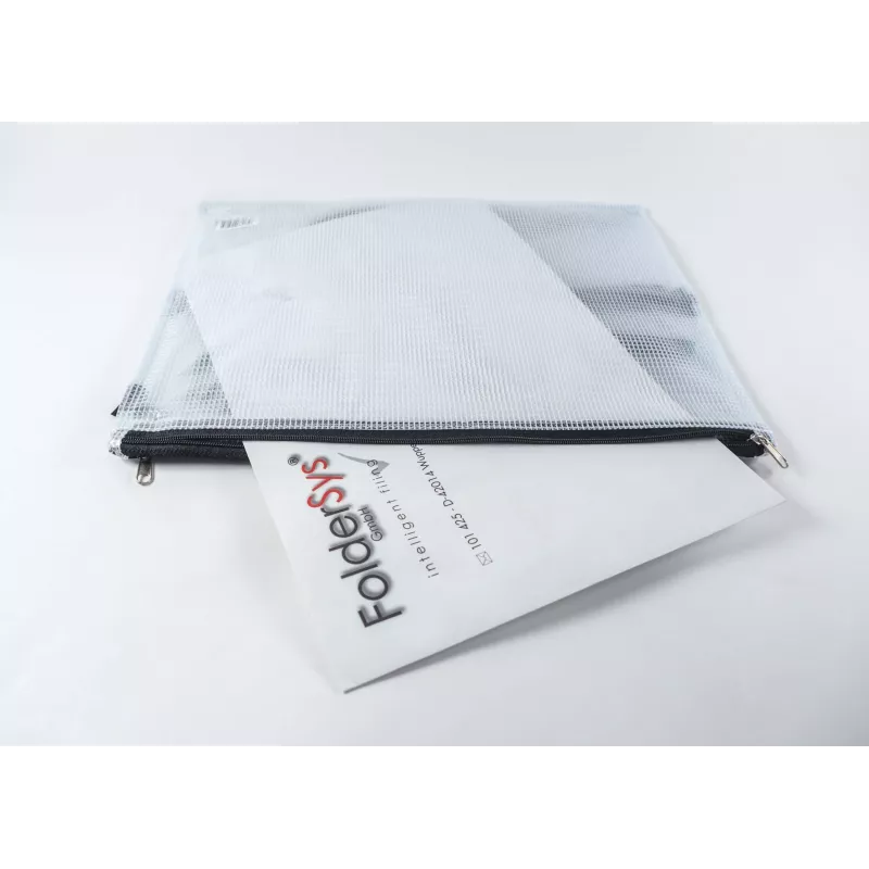 FolderSys A4 bolsa con cremallera para documentos transparente