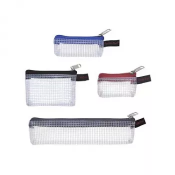 FolderSys Set de 4 bolsas con cremallera 1x 170x40 mm gris 3x 80x55 mm negro/gris