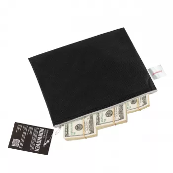 FolderSys Bolsa con cremallera A5 negra opaca de PP no tejido 190 x 255 mm