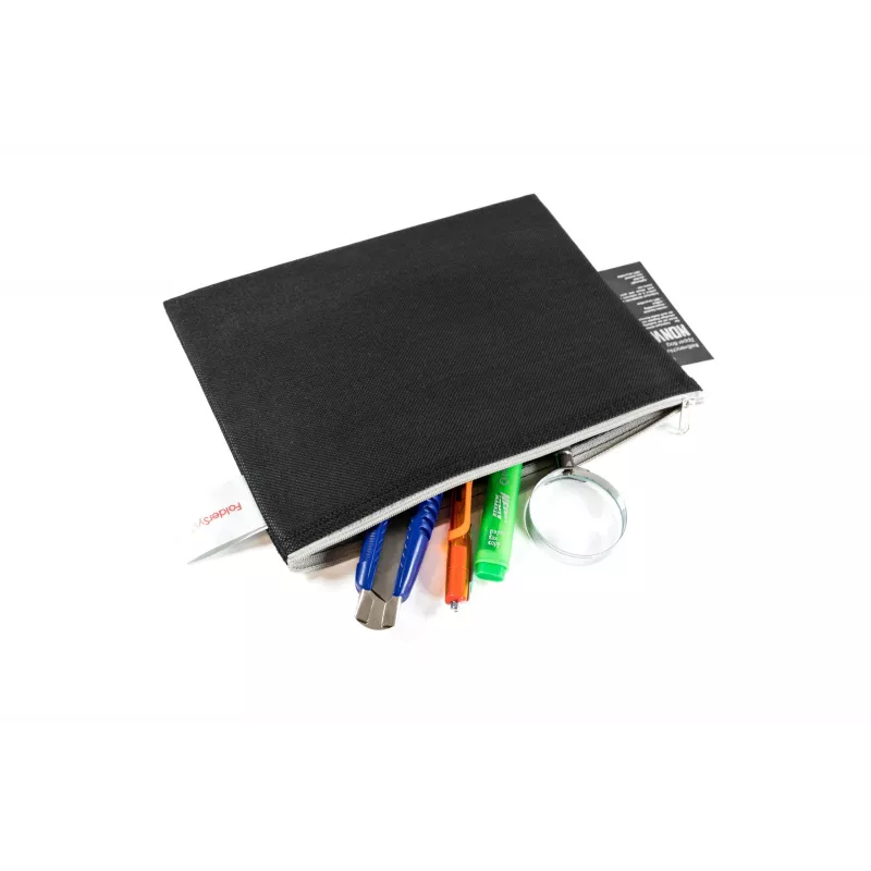 FolderSys Bolsa con cremallera A5 negra opaca de PP no tejido 190 x 255 mm