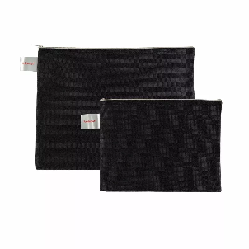 FolderSys Bolsa con cremallera A5 negra opaca de PP no tejido 190 x 255 mm