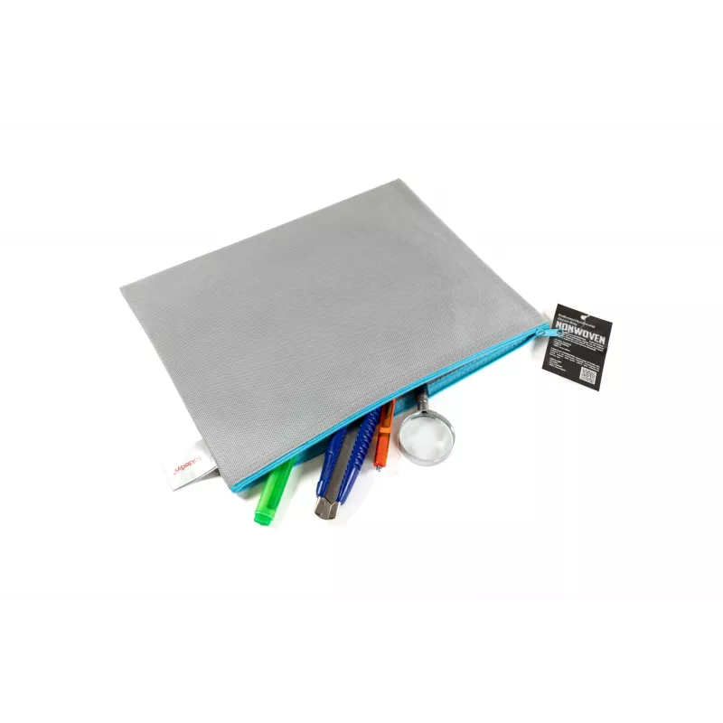 FolderSys Bolsa con cremallera A4 gris opaca de PP no tejido 270 x 350 mm