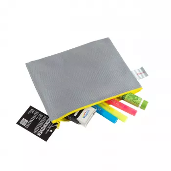 FolderSys Bolsa con cremallera A5 gris opaca de PP no tejido 190 x 255 mm