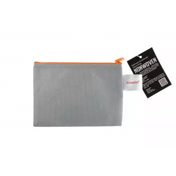 FolderSys Bolsa con cremallera A6 gris opaca de PP no tejido 125 x 180 mm
