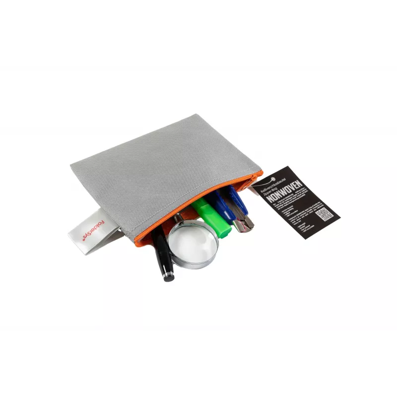 FolderSys bolsa con cremallera A6 gris opaca PP no tejido 125 x 180 mm