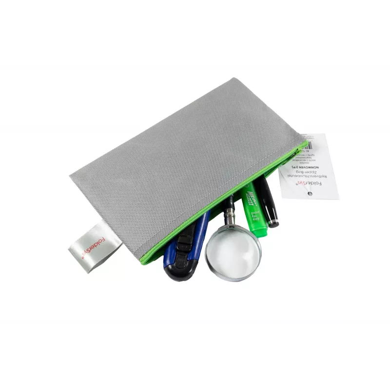 FolderSys bolsa con cremallera DL gris opaca PP no tejido 120 x 220 mm