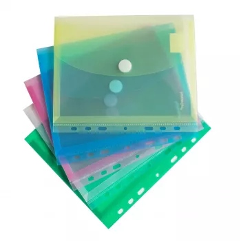 FolderSys 10 fundas para documentos DIN A5 colores surtidos granuladas 0,20 mm