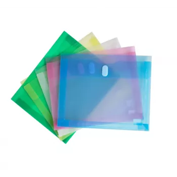 FolderSys 10 fundas para documentos DIN A4 apaisadas colores variados lisas 0,20 mm